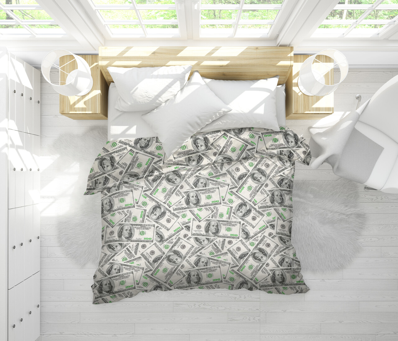 Pilota Dollar Dream, microfibra matlasata, 140x200 cm, 250g/mp - imagine 7